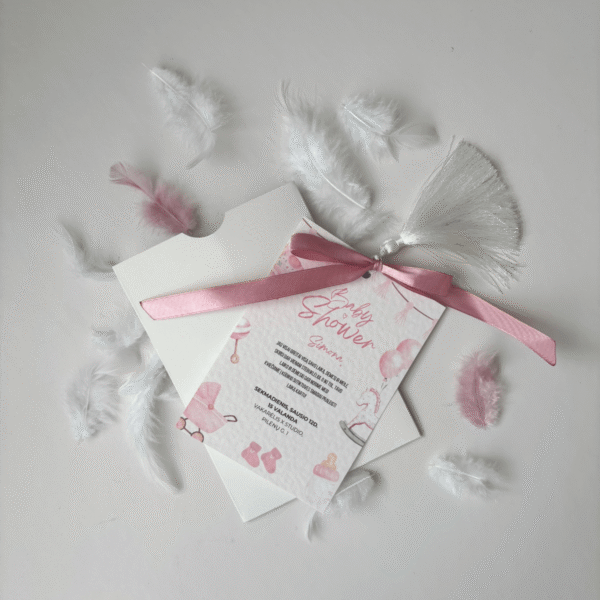 Pakvietimas į mergvakarį, babyshower ar krikštynas