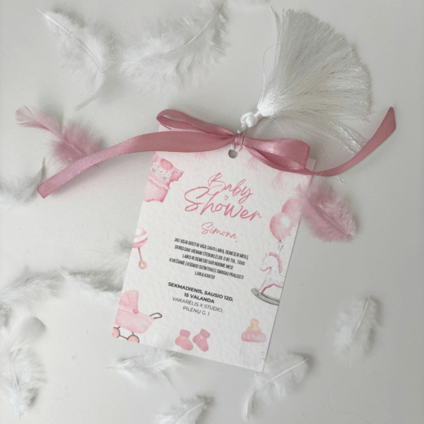 Pakvietimas į mergvakarį, babyshower ar krikštynas - Image 3