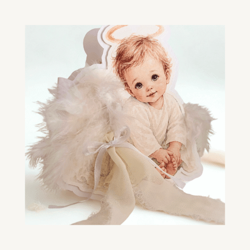 Atvirukas su vokeliu krikštynoms ANGELĖLIS