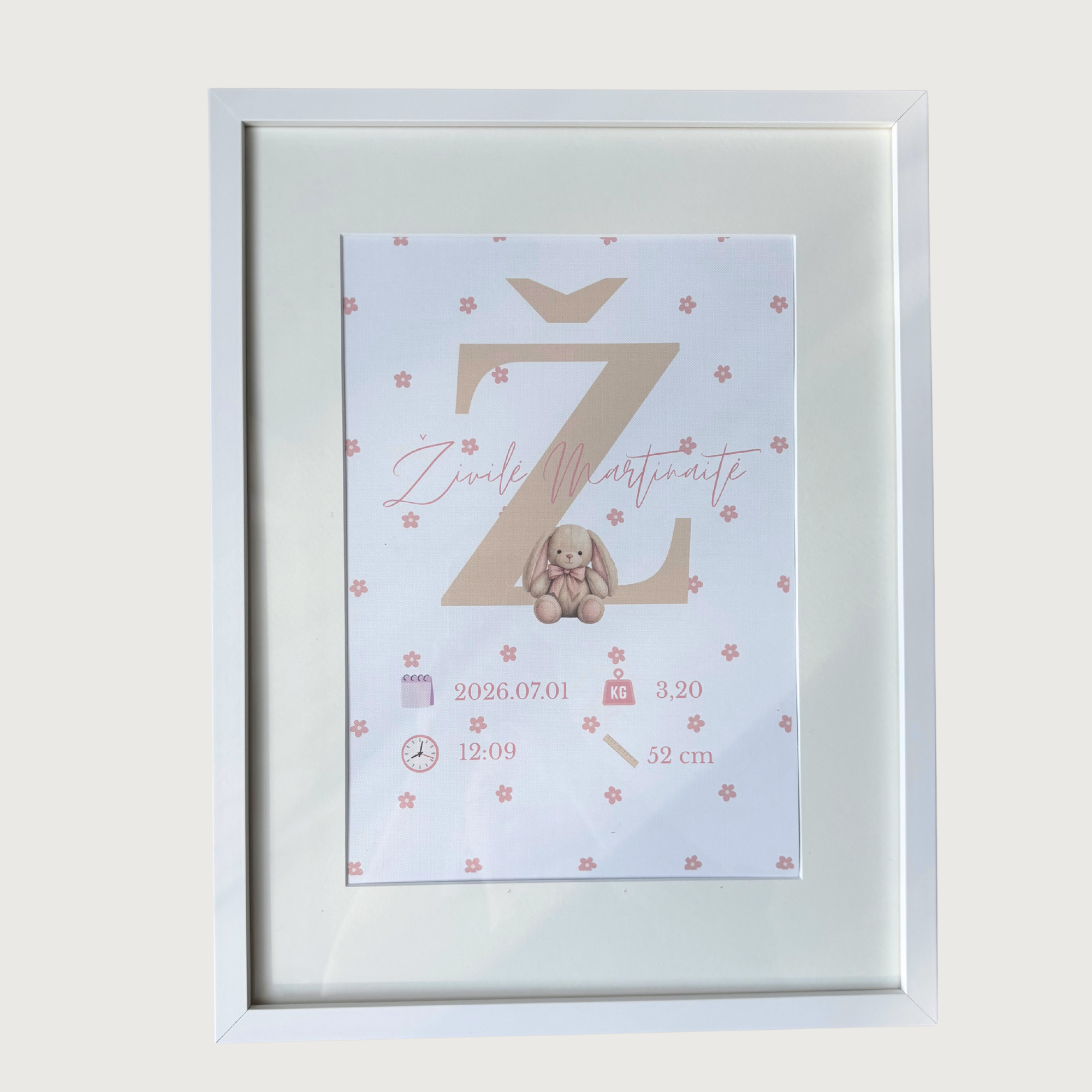 Kūdikio metrika Kiškutis, mergytei - Image 3